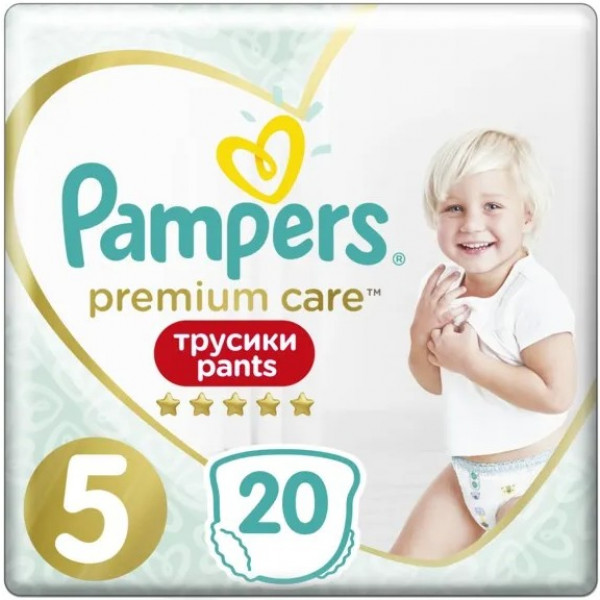 Фото - Одноразові підгузки-трусики Pampers Premium Care Pants Размер 5 Junior (12-17 кг), 20 шт. (81670012)