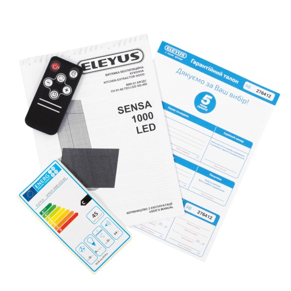 Фото - Вытяжка декоративная ELEYUS SENSA 1000 LED 60 WH