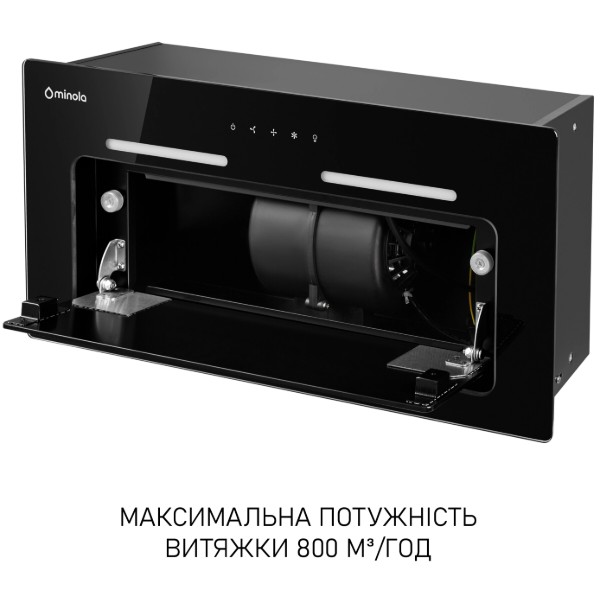 Фото - Витяжка вбудована Minola HBI 6473 BL GLASS 800 LED Line