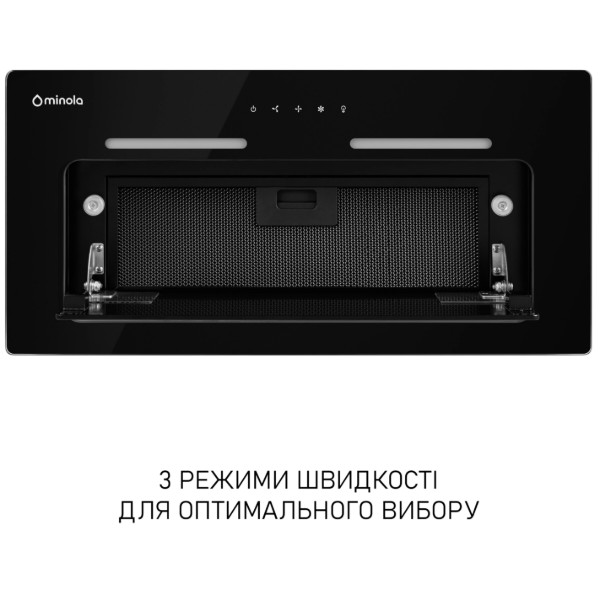 Фото - Витяжка вбудована Minola HBI 6473 BL GLASS 800 LED Line