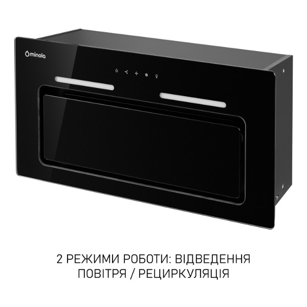 Фото - Витяжка вбудована Minola HBI 6473 BL GLASS 800 LED Line