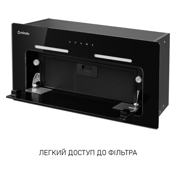 Фото - Витяжка вбудована Minola HBI 6473 BL GLASS 800 LED Line