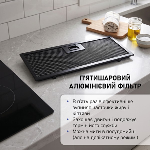 Фото - Витяжка вбудована Minola HBI 6473 BL GLASS 800 LED Line