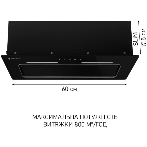 Фото - Витяжка вбудована Minola HBI 6473 BL GLASS 800 LED Line