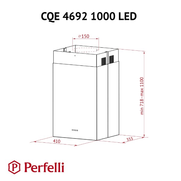 Фото - Вытяжка декоративная Perfelli CQE 4692 I 1000 LED