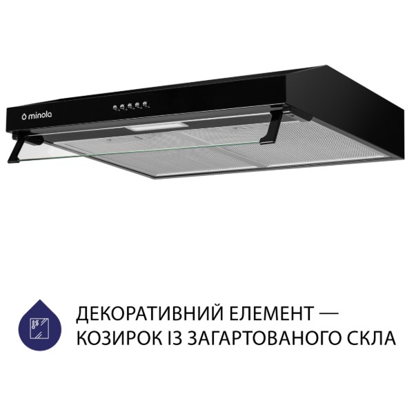 Фото - Витяжка традиційна Minola HPL 617 BL