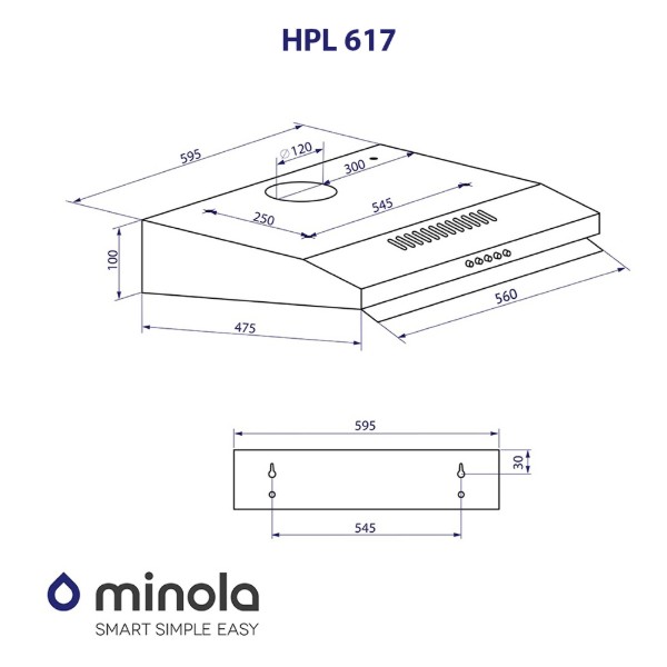 Фото - Витяжка традиційна Minola HPL 617 BL