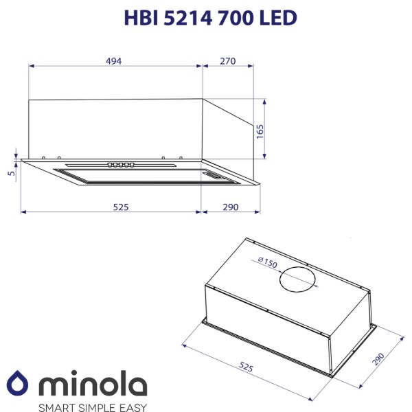 Фото - Вытяжка встраиваемая Minola HBI 5214 I 700 LED