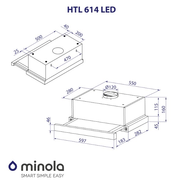 Фото - Вытяжка встраиваемая Minola HTL 614 BL LED