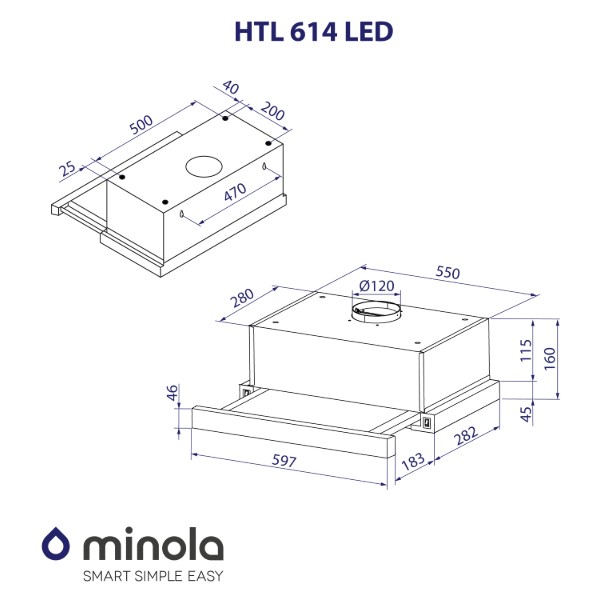 Фото - Вытяжка встраиваемая Minola HTL 614 WH LED