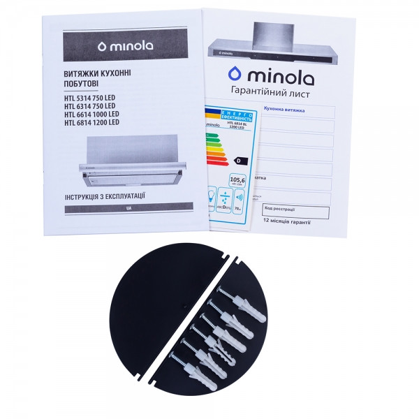 Фото - Вытяжка встраиваемая Minola HTL 6814 BL 1200 LED
