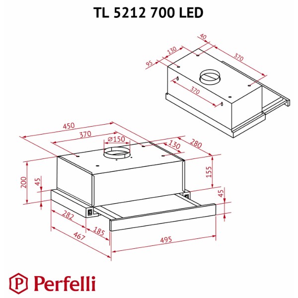 Фото - Витяжка вбудована Perfelli TL 5212 I 700 LED