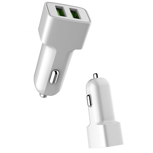 Фото - Автомобільний зарядний пристрій Colorway AutoID (2USB 2.4A) White (CW-CHA009-WT)