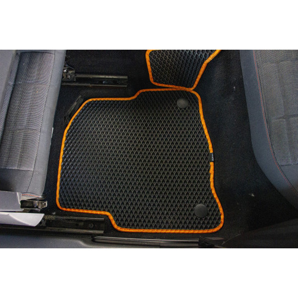 Фото - Килимки ворсові в салон авто EVAtech Premium для Volkswagen Polo (IV) 3-doors 2001-2009 4 покоління Htb EU чорний кант (VW12025CBK5TL8VPB)