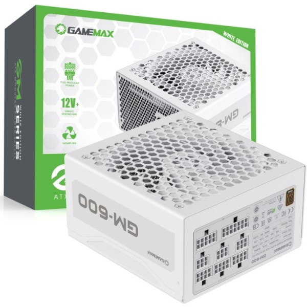 Фото - Блок питания для ПК Gamemax ATX 600W (GM-600 Modular white)