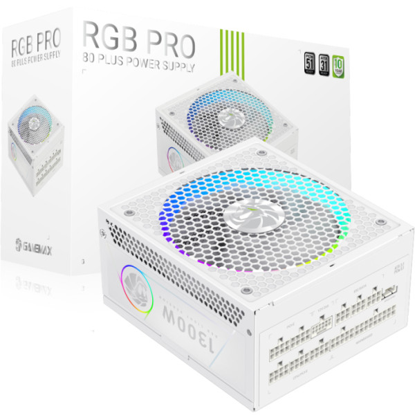 Фото - Блок живлення для ПК Gamemax RGB PRO 1300P WH