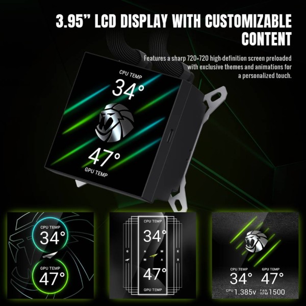 Фото - Процесорний кулер Gamemax GLACIER 360 LCD BK