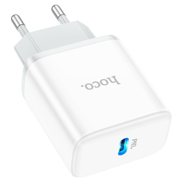 Фото - Сетевое зарядное устройство HOCO C104A Stage single port PD20W charger White (6931474782892)