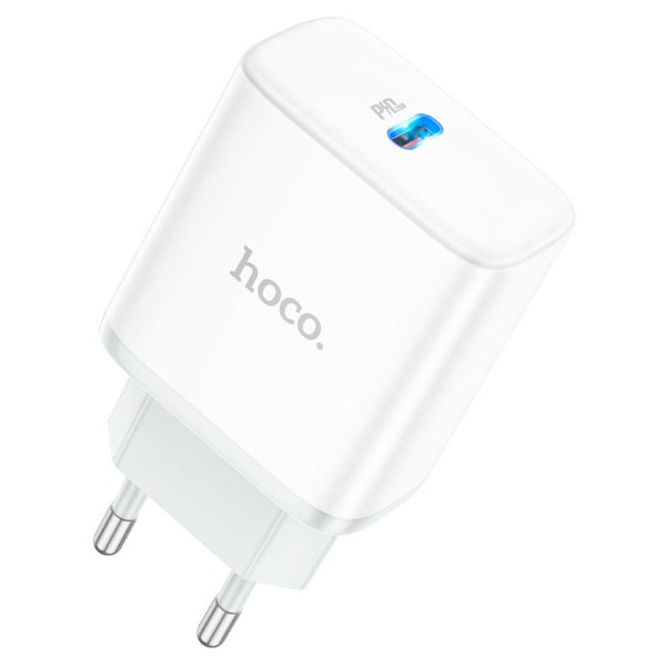 Фото - Сетевое зарядное устройство HOCO C104A Stage single port PD20W charger White (6931474782892)