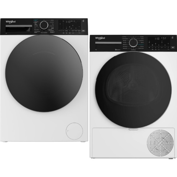 Фото - Комплект техніки Whirlpool Пральна машина з фронтальним завантаженням + Сушильна машина Whirlpool WAM 81WB UA + WP B8X WBS UA