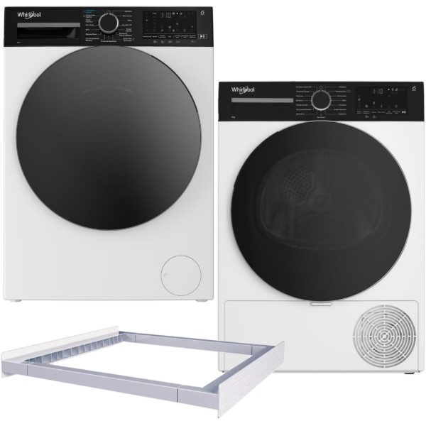 Фото - Комплект техники Whirlpool Стиральная машина с фронтальной загрузкой + Сушильная машина + Комплект креплений для установки в колонну Whirlpool WAM 81WB UA + WPS 8 WBS UA + Iniversal Basic Stacking Kit FG (KCL103)