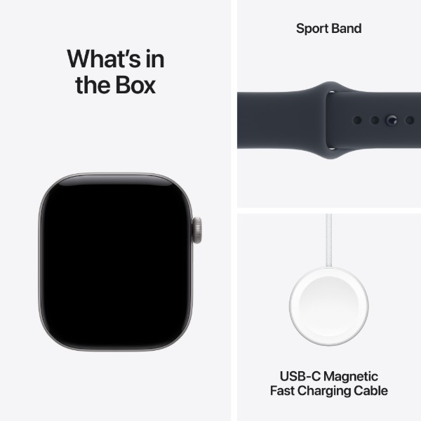 Фото - Смарт-часы Apple Watch Series 12 GPS 42mm Space Grey Aluminium Case with Navy Blue Sport Band - S/M