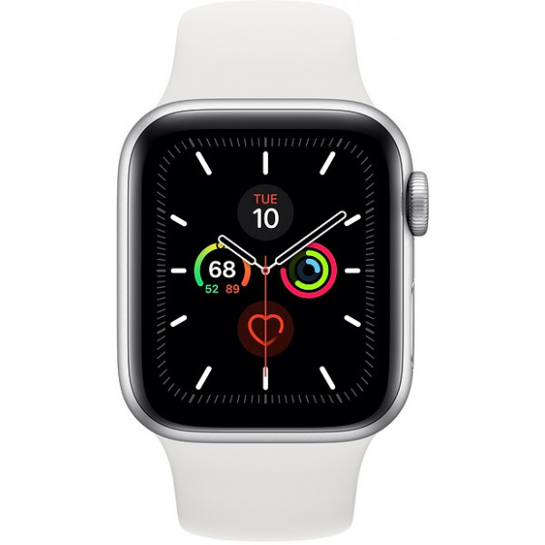 Фото - Смарт-часы Apple Watch Series 5 44mm Silver Aluminum Case with White Sport Band