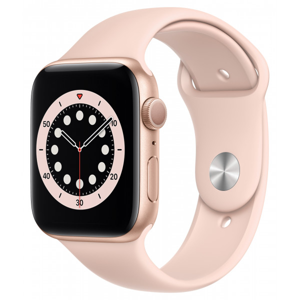 Фото - Смарт-годинник Apple Watch Series 6 44mm Gold Aluminium Case with Pink Sand Sport Band
