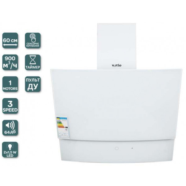 Фото - Вытяжка декоративная Ventolux WAVE 60 WH (900) TRC
