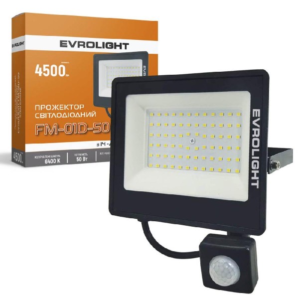 Фото - Светодиодный прожектор EVROLIGHT FM-01D-50 50W 6400К (000057051)