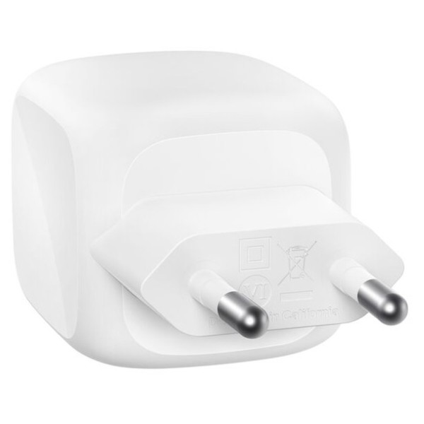 Фото - Бездротовий зарядний пристрій Belkin 50Вт 2хUSB-С GAN PD PPS кабель USB-С > USB-C 1м 
White (WCH019KQ1MWH-B6)