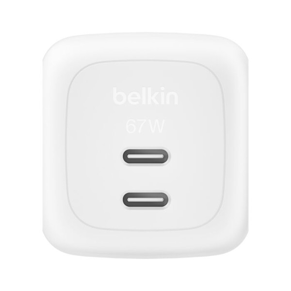 Фото - Беспроводное зарядное устройство Belkin 67Вт 2хUSB-С GAN PD PPS кабель USB-С > USB-C 2м White (WCH020KQ2MWH-B6)