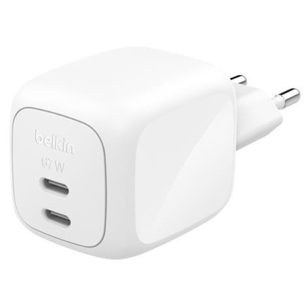 Фото - Бездротовий зарядний пристрій Belkin 67Вт 2хUSB-С GAN PD PPS
White (WCH020KQWH) Фото - Бездротовий зарядний пристрій Belkin 67Вт 2хUSB-С GAN PD PPS
White (WCH020KQWH)