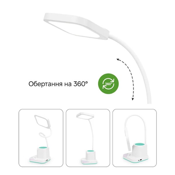 Фото - Настольная лампа Weidasi WD-6077 9W 285lm 4159K USB 5V White