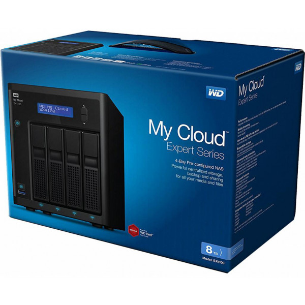 Фото - Сетевое хранилище c HDD Western Digital My Cloud EX4100 8TB USB 3.0 (WDBWZE0080KBK-EESN)