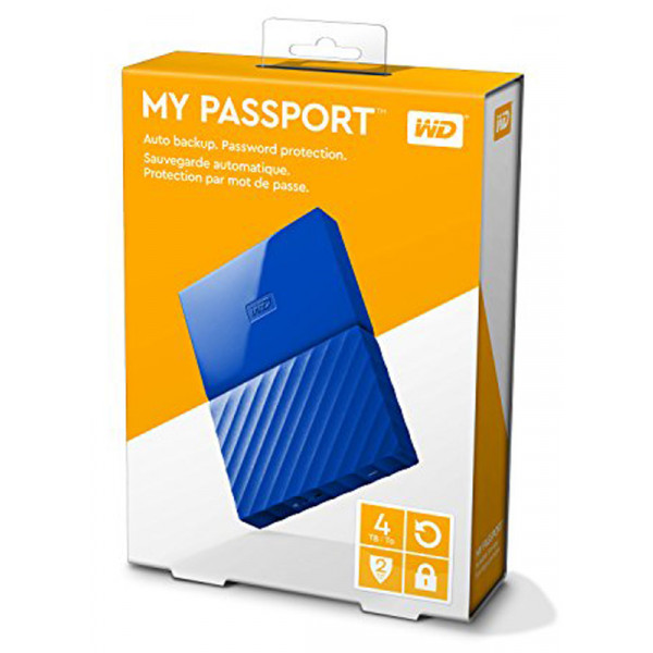 Фото - Жорсткий диск зовнішній Western Digital My Passport 4 TB Blue (WDBYFT0040BBL)