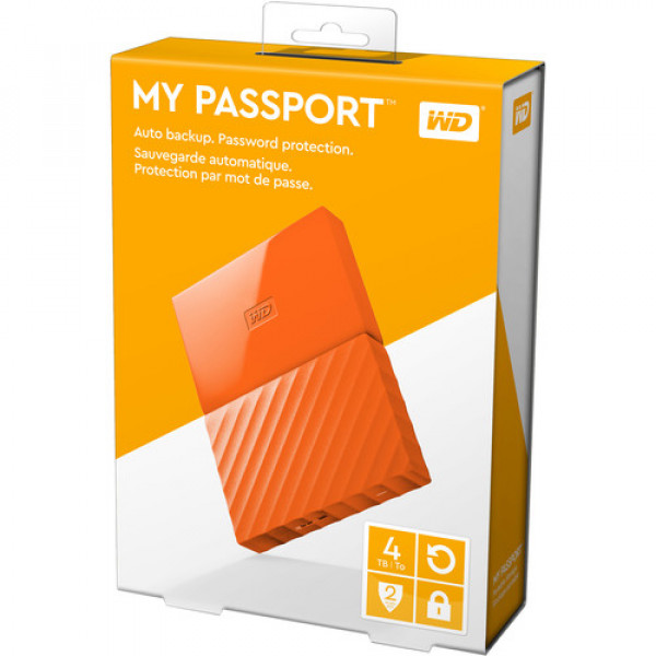 Фото - Жорсткий диск зовнішній Western Digital My Passport 4 TB Orange (WDBYFT0040BOR)