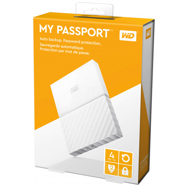 Фото - Жесткий диск внешний Western Digital My Passport 4 TB White (WDBYFT0040BWT)