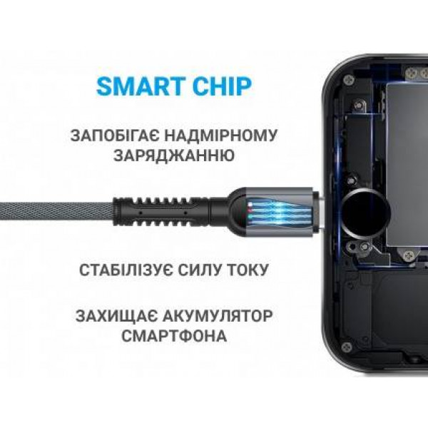 Фото - Уцінка - Кабель MAKE USB to Type-C 3A 1м Denim Grey (MCB-CD10GR)