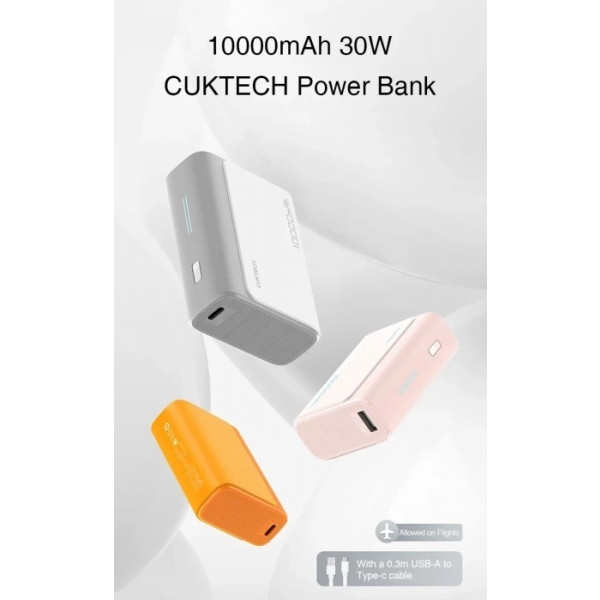 Фото - Батарея мобільна CUKTECH PB100 10000 mAh 30W 1C1A Grey