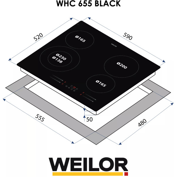 Фото - Варочная панель электрическая Weilor WHC 655 BLACK