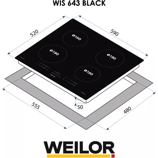 Фото - Варильна поверхня електрична Weilor WIS 643 BLACK
