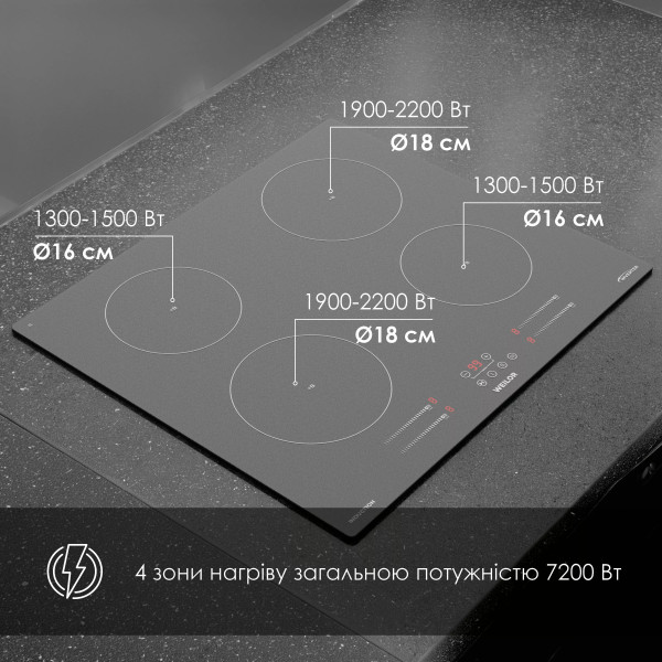 Фото - Варочная панель электрическая Weilor WIS 643 BLACK NanoProtect
