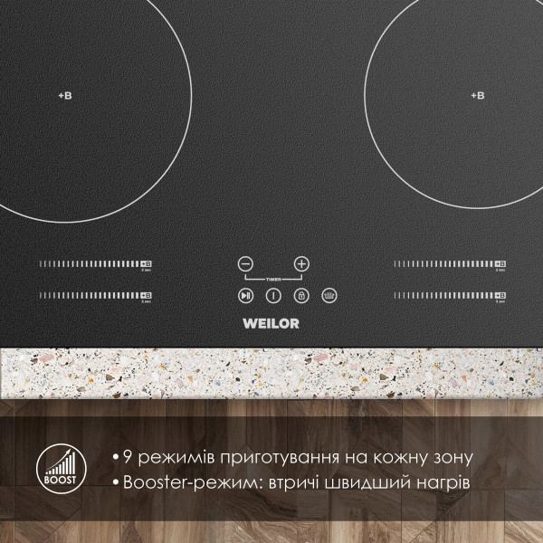 Фото - Варочная панель электрическая Weilor WIS 643 BLACK NanoProtect