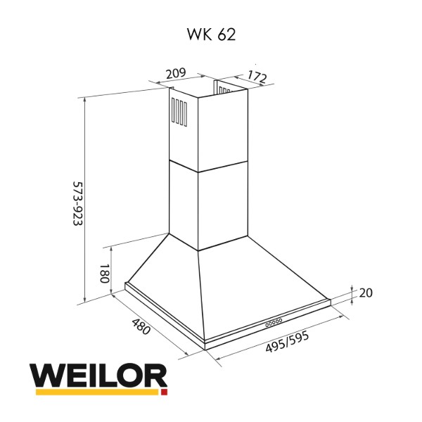 Фото - Витяжка декоративна Weilor WK 62 BL