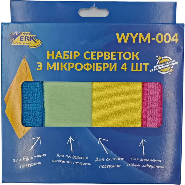 Фото - Салфетка бытовая Werk 30х30 см 4 шт. (WYM-004)