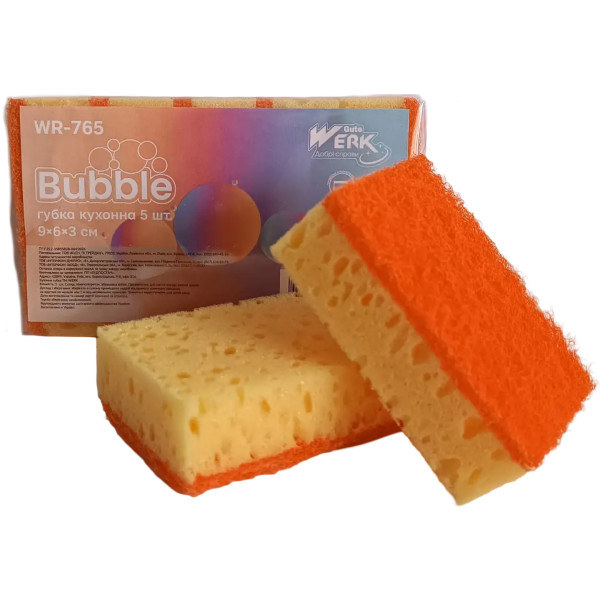 Фото - Набор губок поролоновых для мытья посуды Werk Bubble 5 шт. (WR-765)