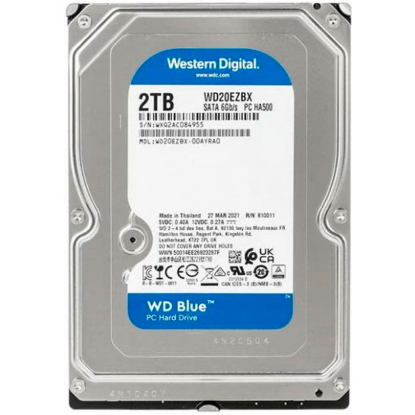 Фото - Уцінка - Жорсткий диск внутрішній Western Digital 2TB Caviar Blue 3,5'' SATA 3 256Mb (WD20EZBX)