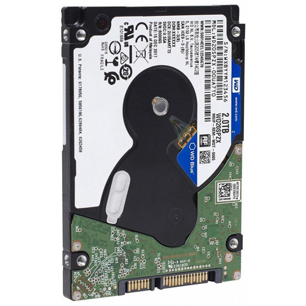 Фото - Жорсткий диск внутрішній Western Digital 2TB 128MB 2.5 SATA III (WD20SPZX)