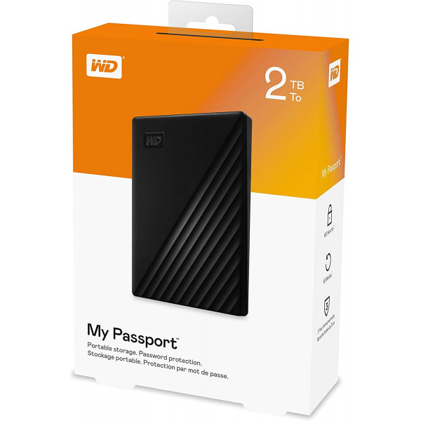 Фото - Жорсткий диск зовнішній Western Digital My Passport 2 TB Black (WDBYVG0020BBK)